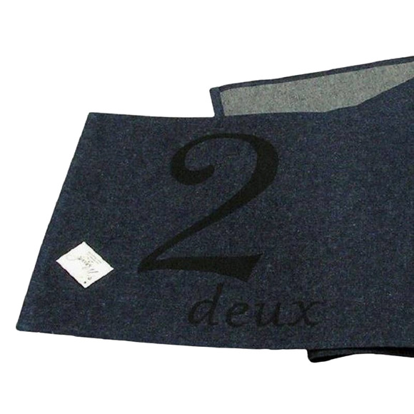 French Deux 2 Denim Table Runner Country Farmhouse Cloth Topper 100% Cotton NEW - Picture 3 of 6